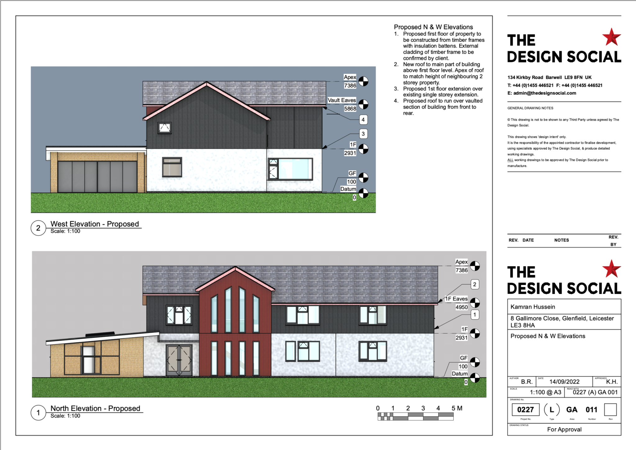 Kamran Hussein – Planning Application for Conversion of 60’s Bungalow – Glenfield, Leicester – Review